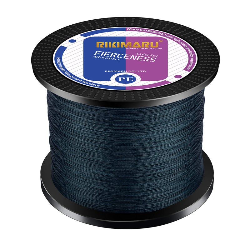 RIKIMARU Braided Fishing Line Abrasion Resistant Superline Zero Stretch&Low Memory Extra Thin Diameter Dark Gray 327Yds,40LB - Image 1
